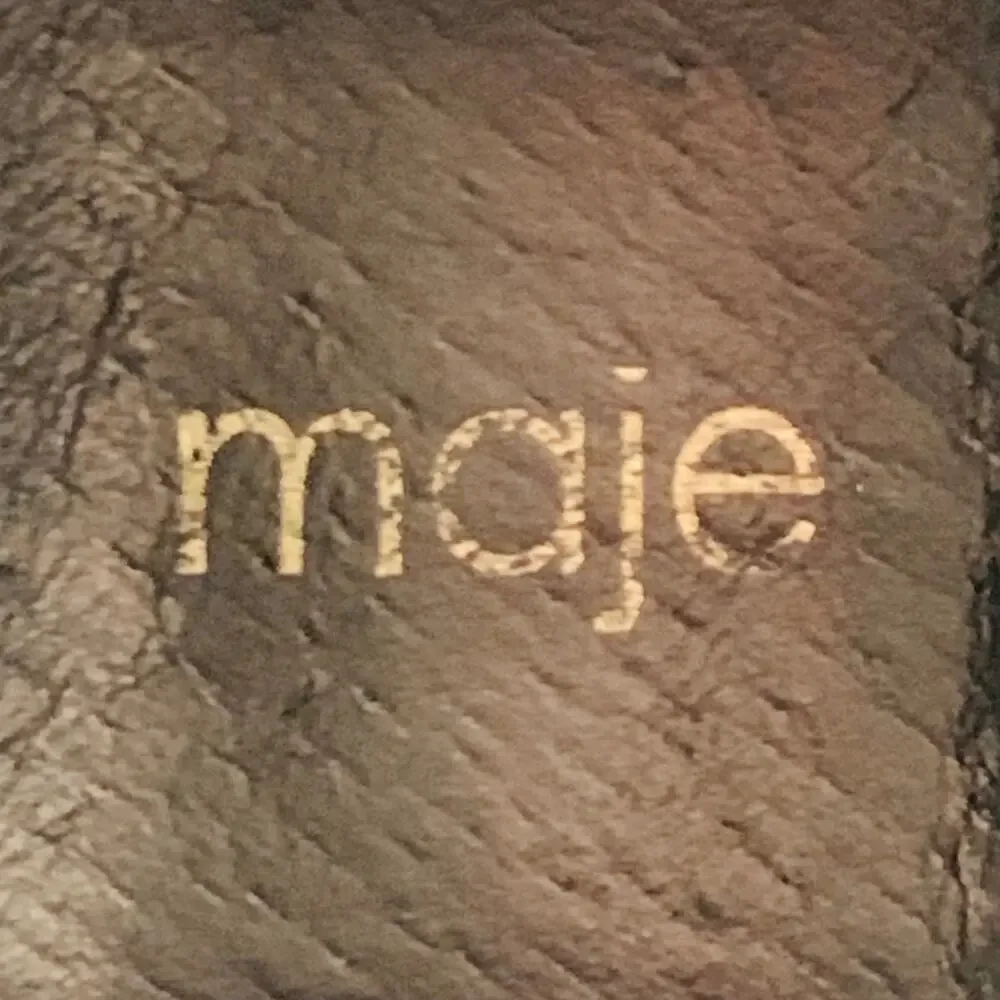 MAJE Size 9 Black Leather Studded Belted Side Zipper Military Ankle Boots - Picture 6 of 8